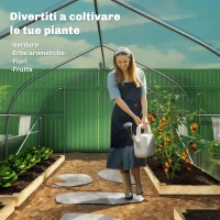 Outsunny Serra da Giardino a Tunnel 8x3x2m in PE e Acciaio con Porta Avvolgibile e Finestre, Verde(m-7)