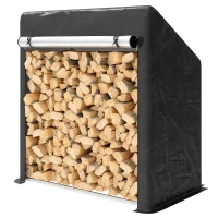 Outsunny Suport de Lemne de Exterior din Oțel cu Acoperire Impermeabilă 100x60x110 cm(m-10)