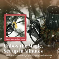 HOMCOM Brad de Crăciun Artificial de 210 cm cu Ramuri la Balama și Bază Metalică Pliabilă, Verde(m-6)