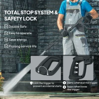 Outsunny 150-Bar Pressure Washer, with Accessories - Red/Black(m-6)