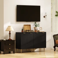 HOMCOM Adjustable Shelf Sideboard - Black(m-8)