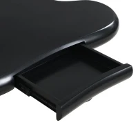 Tavolino da salotto a forma di nuvola, in MDF con illuminazione LED e cassetto, 98x65,5x40 cm, Nero(m-8)