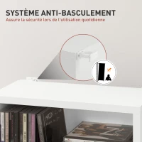 HOMCOM Rangements pour CD et DVD 9 compartiments et 6 étagères réglables capacité max. 260 CD/120 DVD 33 x 24 x 140 cm blanc(m-6)