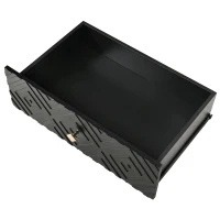 Cassettiera a 6 cassetti, con motivo geometrico e maniglie a forma di diamante, per camera da letto e soggiorno, 120x40x80 cm, Nero(m-7)