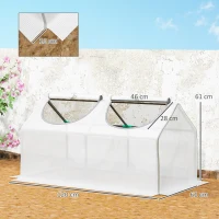 Outsunny Mini Greenhouse Portable Flower Planter Tomato Vegetable House for Garden Backyard with Zipper 120 x 60 x 60 cm, White(m-3)
