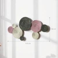 HOMCOM Decor de Perete cu 8 Discuri 3D din Metal în culori Bronz, Portocaliu și Galben(m-3)