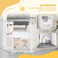 PawHut Gard Pliabil și Modular pentru Câini cu 3 Panouri Alb(m-8)