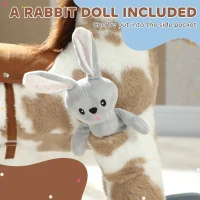 AIYAPLAY Baby Rocking Horse, Plush Animal Rocker with Realistic Sound and Toy, Rocking Toy Chair for Kids Aged 2-5, Brown(m-7)