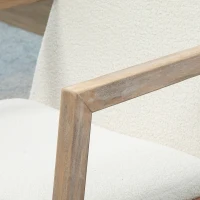 HOMCOM Scaun Modern Balansoar din Lemn cu Pernuțe pentru Scaun și Spătar Crem(m-9)