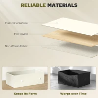 HOMCOM Comodă Modernă cu 4 Sertare Pliabile 58x30x91 cm, Alb și Gri(m-5)