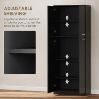 HOMCOM Mobilier de depozitare cu 2 dulapuri și rafturi reglabile din lemn negru(m-5)