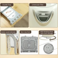 HOMCOM Retro 3000W Kettle and Toaster Set - Cream(m-9)