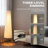 HOMCOM Three-Level Tripod Floor Lamp - White(m-4)