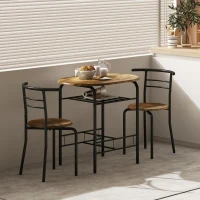 HOMCOM Three-Piece Compact Dining Set - Rustic Brown(m-8)