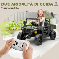 AIYAPLAY Macchina Elettrica Bambini 12V con Telecomando, Sospensioni, Bagagliaio e Musica, Età 3-8 Anni, Verde(m-6)