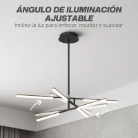 HOMCOM Lámpara de Techo LED Moderna Ø100x79 cm con Pantalla de Acrílico Ángulo de Luz Ajustable para Salón Dormitorio o Cocina(m-4)