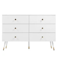 Cassettiera a 6 cassetti, con motivo geometrico e maniglie a forma di diamante, per camera da letto e soggiorno, 120x40x80 cm, Bianco(m-2)