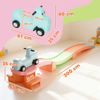 AIYAPLAY 3(m) Four-Piece Ride on Kids Roller Coaster w/ Non-Slip Steps, for Ages 2-5 Years - Orange(m-3)