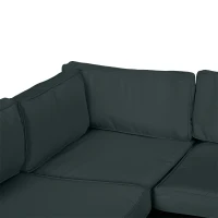 Outsunny Garden Rattan Sofa Cushion Polyester Cover Replacement Outdoor- No Cushion Included, Dark Grey(m-8)