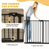 PawHut Metal 74-94cm Wide Adjustable Dog Gate Black(m-6)
