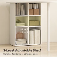 HOMCOM Birou pentru Cameră cu 6 Rafturi și 4 Rafturi Reglabile Alb(m-6)