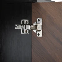 Buffet moderne à motif en chevrons, buffet avec 4 portes, 140x40x80 cm, Noir+Marron(m-6)