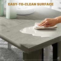 HOMCOM Masă de bucătărie în stil industrial pentru maxim 8 persoane Gri(m-6)