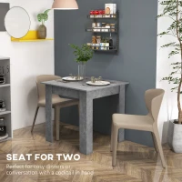 HOMCOM Square Dining Table, Modern Small Dining Table with Faux Cement Effect, Space Saving, Non-slip Foot Pads, Cement Grey(m-4)