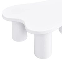 Tavolino da salotto asimmetrico con vano portaoggetti, per soggiorno e uffici, 100x60x37 cm, Bianco(m-6)