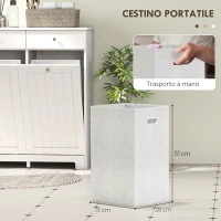 HOMCOM Mobile Bagno con 2 Ceste Portabiancheria Rimovibili, 2 Cassetti e 2 Ante a Ribalta, 78x38x90 cm, Bianco(m-5)