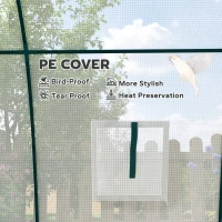 Outsunny Hoop House Greenhouse with Sandbags, Walk-In Tunnel Green House with 2 Doors and Screen Windows, 1.8 x 1.8 x 2m, White(m-6)