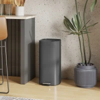 HOMCOM 30L Kitchen Bin, Compact Pedal Bin with Soft-Close and Stay-Open Lid, Removable Bucket for Kitchen, Home, Office, Black(m-2)