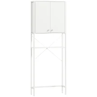 HOMCOM Mobilier pentru Baie Deasupra WC-ului cu Dulap și Raft, Alb(m-1)