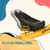 AIYAPLAY Tricicletă pentru Copii 2-5 Ani cu Scaun Reglabil și Coș Galben(m-5)