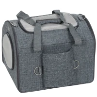 PawHut Soft Sided Cat Carrier Bag, Portable Foldable Pet Carrier with Shoulder Strap & Removable Mat for Small Pet Up to 10kg(m-11)