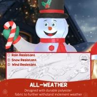 Outsunny 6FT Christmas Inflatables Snowman & Dog with Built-in LED Lights and Flashing Light, Blow Up Christmas Inflatable Decoration for Indoor Outdoor Decor, Garden(m-6)