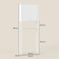 HOMCOM Mobilier pentru Baie Deasupra WC-ului cu Dulap și Raft, Alb(m-3)
