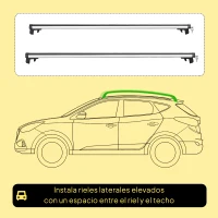 HOMCOM Barras de Techo Universales para Vehículos de Aluminio Bacas Portaequipajes Coche Automóvil Baca para Coche Universales con Cerradura Carga 75 kg 123,5 cm Plata(m-5)