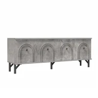 Mobile TV 4 ante, design elegante con frontale ad arco 3D, 160x38x55,5 cm, Grigio(m-9)