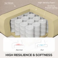 HOMCOM Wingback Accent Chair, Retro Upholstered Button Tufted Occasional Chair for Living Room and Bedroom, Beige(m-5)