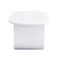 Tavolino da salotto ovale con gambe a U, in MDF e ampio spazio portaoggetti, 98,5x53,5x42 cm, Bianco(m-10)