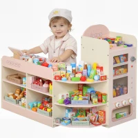 AIYAPLAY Kids Grocery Store, Children Supermarket Playset with Cash Register, Vending Machine, Display Shelves(m-10)