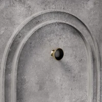 Mobile TV 4 ante, design elegante con frontale ad arco 3D, 160x38x55,5 cm, Grigio(m-6)