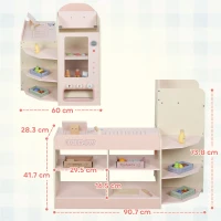 AIYAPLAY Kids Grocery Store, Children Supermarket Playset with Cash Register, Vending Machine, Display Shelves(m-3)