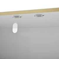 Credenza con 2 cassetti e 2 ante in vetro, ampio vano contenitivo, 140x38x90 cm, Bianco(m-10)