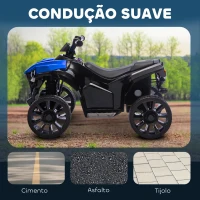 AIYAPLAY Quadriciclo Elétrico para Crianças 6 V Quadriciclo para Crianças com Velocidade até 3 km/h Faróis e Música 70x42x45 cm Azul(m-5)