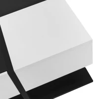 Tavolino da salotto con 2 cassetti, tavolino quadrato da soggiorno con vano contenitore, 70x70x35,5 cm, Nero+Bianco(m-6)