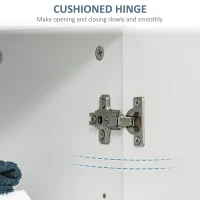 kleankin Dulap de Baie Modern cu 2 Uși, 2 Rafturi Reglabile și Mânere Argintii, 60x30x80 cm, Alb(m-8)