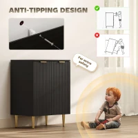 HOMCOM Adjustable Shelf Sideboard - Black(m-7)