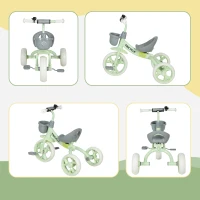 AIYAPLAY Kids Trike, Toddler Tricycle with Front Basket and EVA Wheels for Ages 2-5 Years, Indoor Outdoor for Boys Girls, Green(m-8)